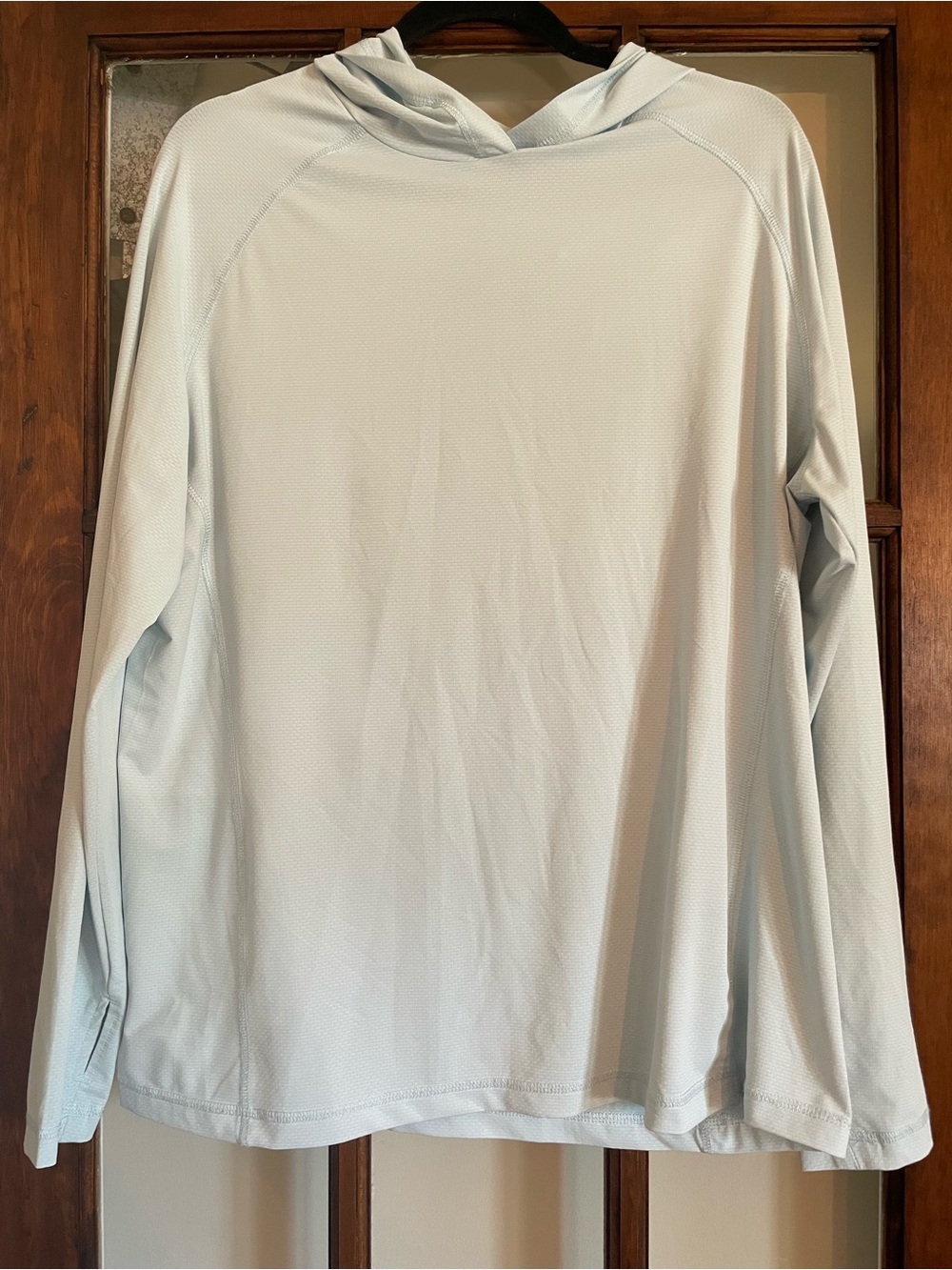 Men's Light Blue Performance Hoodie Long-Sleeve Shirt